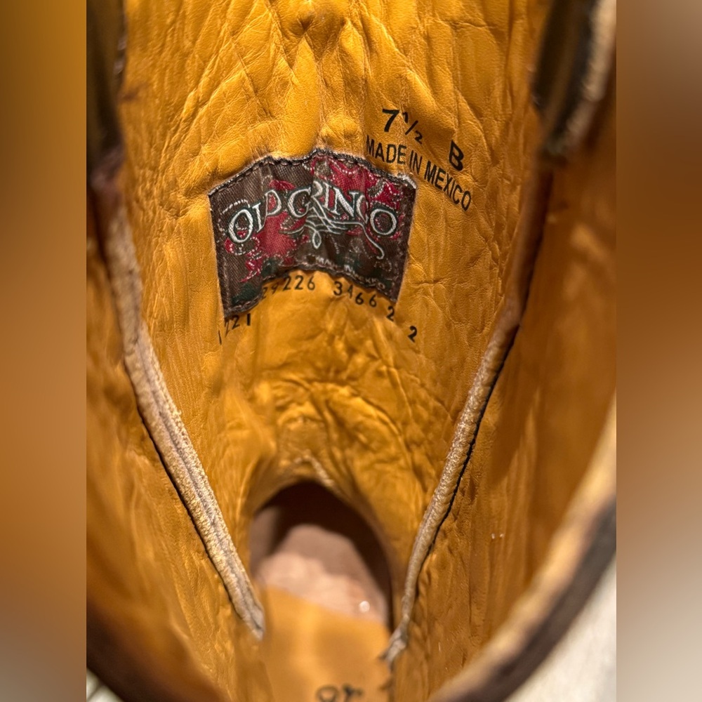 Old Gringo Cowboy Boots Edwine Turquoise Brown Floral Flower Wedding Tooled 7.5 - Picture 10 of 10